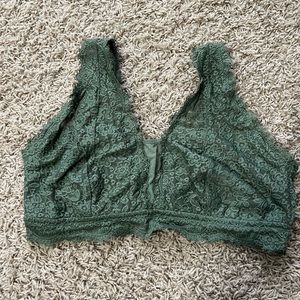 aerie olive green lace bralette with adjustable cross back XL
